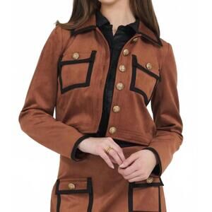 NEW STELLAH vegan suede jacket in cognac